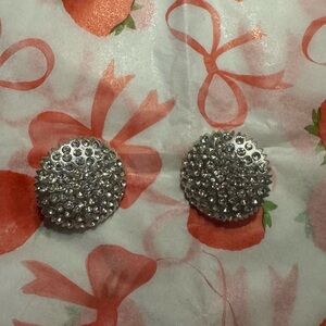 Groovy Silver Studded Earrings